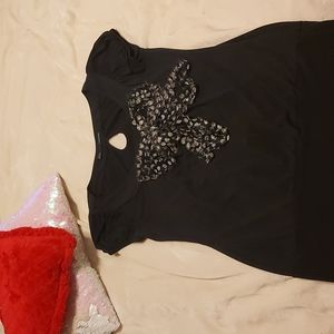 Black Maurices Top with Big Bow